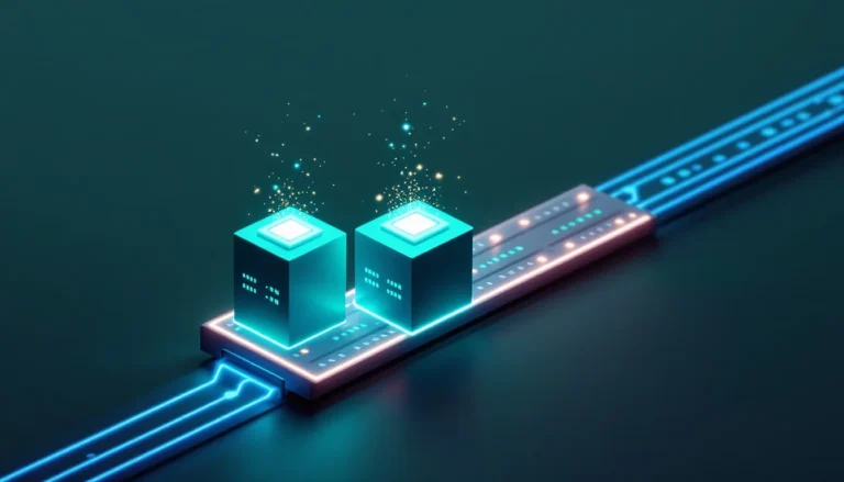 Palantir AIP Logic function blocks on a track passing through an AIP Evals test gate