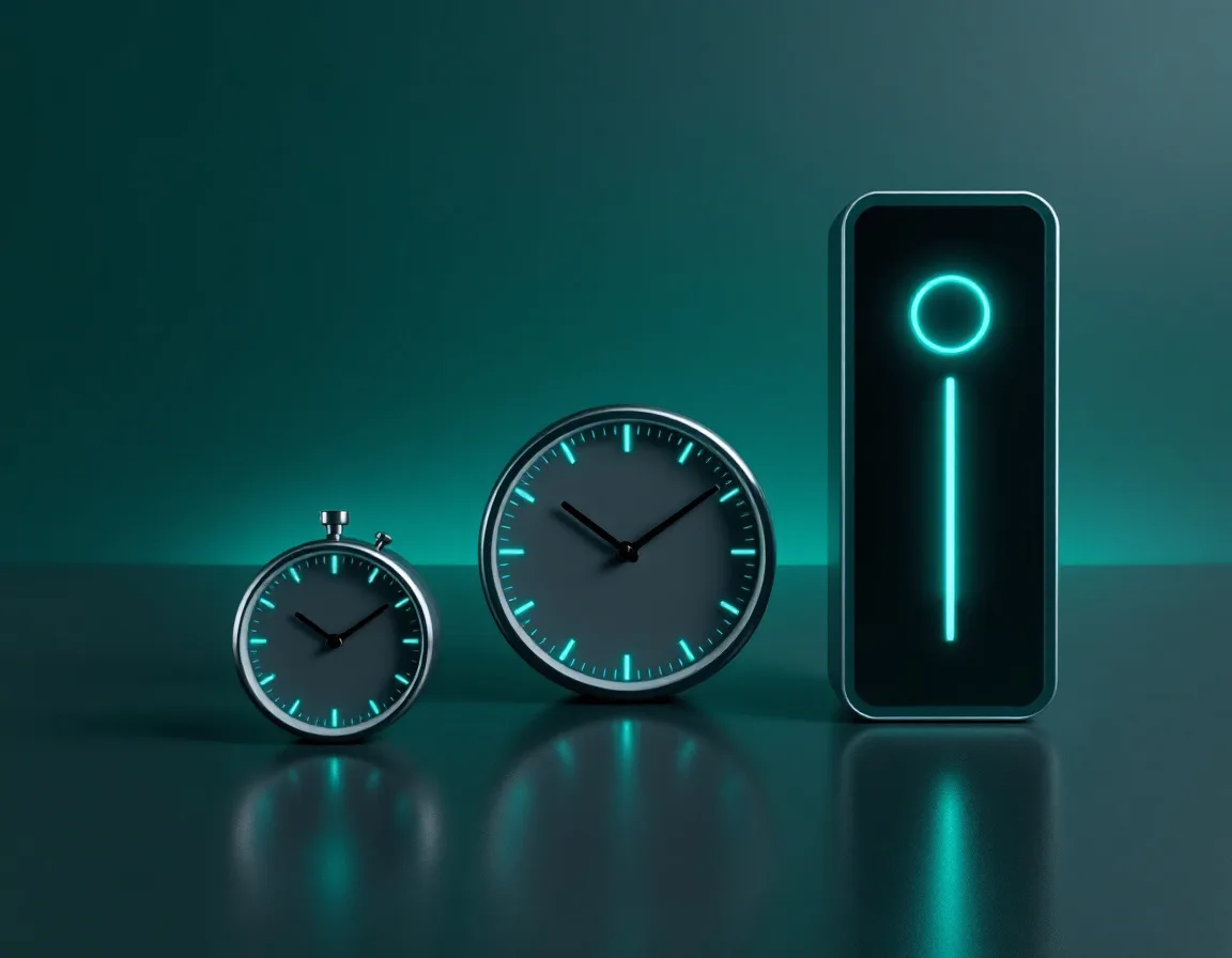 Three clocks of increasing size representing bootcamp, first production use case, and enterprise scale timelines
