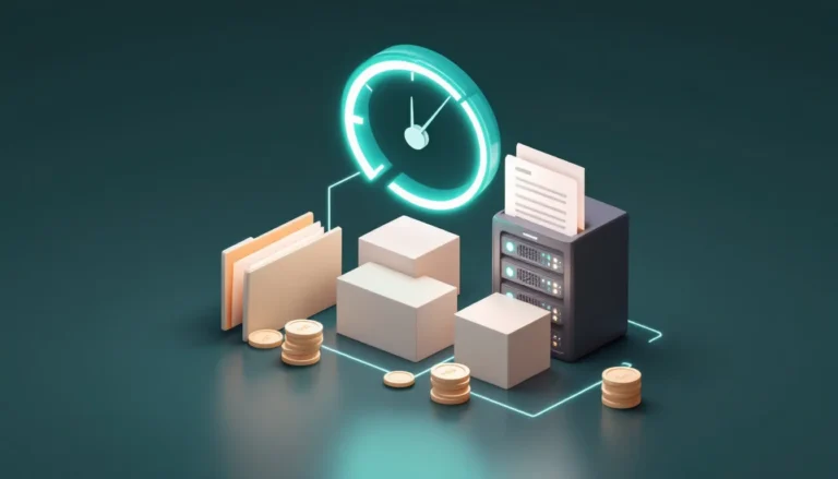 Palantir Foundry pricing illustration with a usage meter connected to servers and a contract