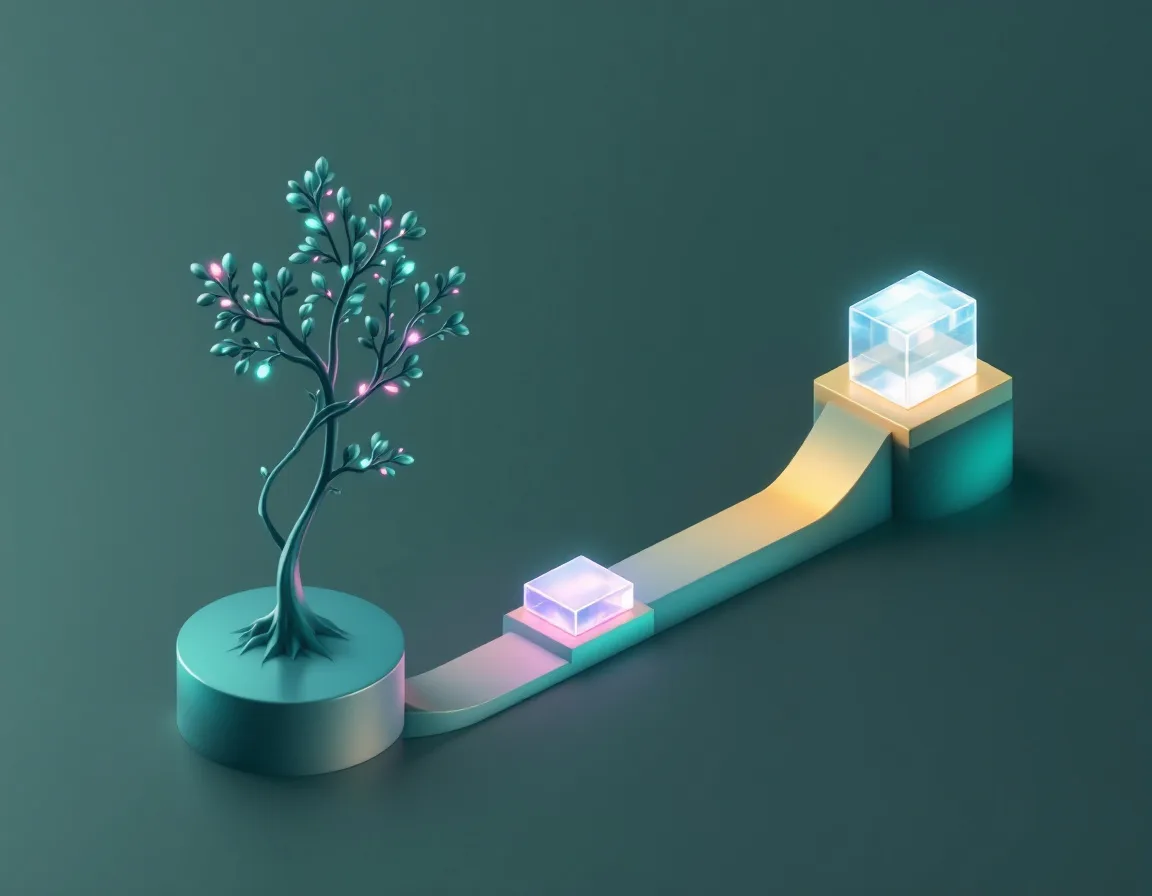 A growing path from a starting point to finished platforms, representing how to choose a data platform by bottleneck