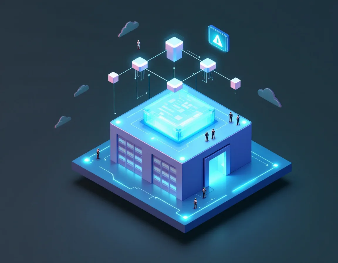 Data foundation layer with a decision layer of linked objects and AI agents sitting above it