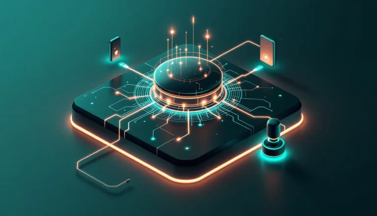 Palantir Ontology MCP shown as a linked object network connected to outside AI agents through one governed port